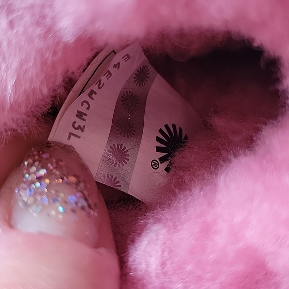 UGG Australia Pink Glitz Boots Metallic Sparkle Heels Shearling Lining Size:6 - Picture 10 of 12